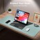 Aothia Leather Desk Pad Protector, Mouse Pad, Office Desk Mat, Non-Slip PU Leather Desk Blotter, Laptop Desk Pad, Waterproof Desk Writing Pad for Office and Home (Light Blue,31. 5" x 15. 7".