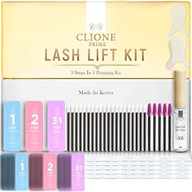 CLIONE PRIME Lash Lift Kit - 97 Pcs Eyelash Lift Kit, 15 Times Use Eyelash Perm Kit, Suitable for SalonHome Use - Professional Korean Semi Permanent Curling Perming Wave Kit.
