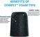 Comply Professional Series Memory Foam Tips for All Shure EarbudsSize Medium, 3 Pairs,Black.