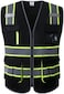 JKSafety 9 Pockets Hi-Vis Mesh Safety Vest for men and womenChaleco reflectante de seguridad.
