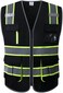 JKSafety 9 Pockets Hi-Vis Mesh Safety Vest for men and womenChaleco reflectante de seguridad.