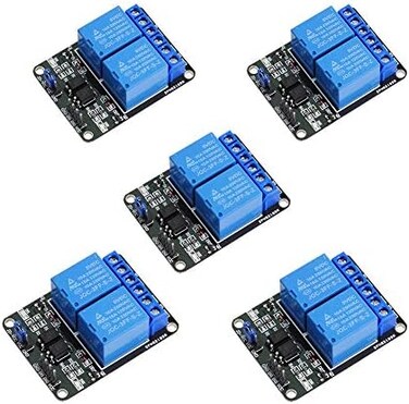 Geekstory 5PCS 2 Channel 5V Relay Module 10A with Optocoupler Low Level Trigger Expansion Board for Arduino R3 MEGA 2560 1280 DSP ARM PIC AVR DSP Electronic STM32 Raspberry Pi.