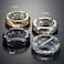 HOSTEESSCHOICE Crystal Glass Ashtray, Cigar Cigarettes Ashtray Holder Home Office Desktop Tabletop Decoration,Crystal Gold.