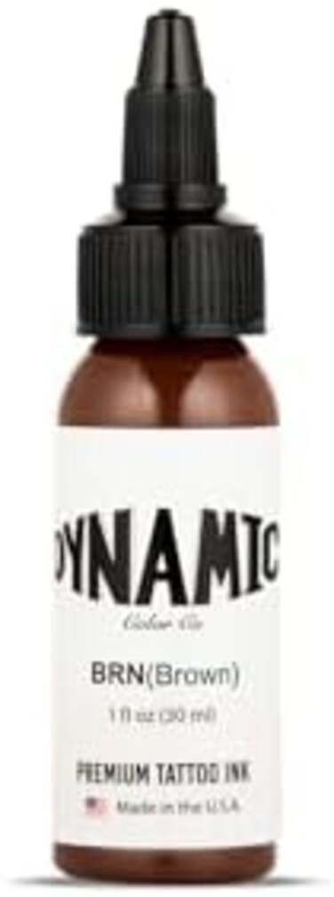 زجاجة حبر وشم بني من شركة Dynamic Color Co، سعة 1 أونصة.