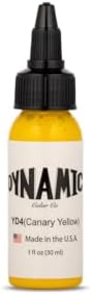 زجاجة حبر وشم أصفر كناري من شركة Dynamic Color Co، سعة 1 أونصة.