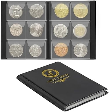 Uncle Paul Coin Album Coin Holder Coin Collection Book for Half Dollar/Small Dollar/50 Pence/Two pounds 60 Pockets CS3706.