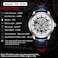 Pagani Design Automatic Mens Watches Skeleton Mechanical Wrist Watch for Men Waterproof Genuine Leather Watchband Luxury Self-Winding Stainless Steel Analog Watch for Men Collection (blue silver.