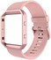 Simpeak Sport Band Compatible with Fitbit Blaze Smartwatch Sport Fitness, Silicone Wrist Band with Meatl Frame Replacement for Fitbit Blaze Men Women, Small, Pink BandRose Pink Frame.