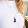 KISSPAT Natural Labradorite Crystal Stone and Spiral Ammonite Fossil Healing Charm Pendant Necklace Conch Shell Fibonacci Jewelry for Women and Girls.