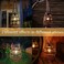 pearlstar Outdoor Solar Lanterns Light Rattan Natural Lantern with Handle for Hanging or Table Lamp for Patio Yard Garden Wedding Home Decoration, Edison Bulb, Auto on/Off(Style 1.