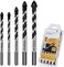 TITGGI Concrete Drill BitMasonry Drill Bit Set, Professional Drill Bit Set (5PCSfor Glass/Brick/Plastic/Cement/Wood/Tile/Etc, Industrial Strength Carbide Drill Bit Tip, 1/4"-1/2".