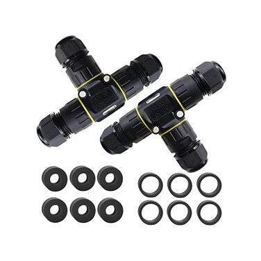 موصل كابل مقاوم للماء ATB- IP68 ثلاثي القنوات وثلاثي الأقطاب، موصل صندوق توصيل خارجي مقاوم للماء، مثالي للكابلات ذات 2 أو 3 دبابيس بقطر 4-12 مم، يستخدم للوحات الإعلانية الخارجية، وأضواء الأنفاق، وأضوا