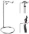 Linkidea Stainless Steel Safety Razor Stand, Shaving Razor Holder, Deluxe Men's Travel Shaver Stand, Compatible with Long Handle Safety Razor, Fusion 5, ProShield, Mach 3 (Silver/Polished Chrome.