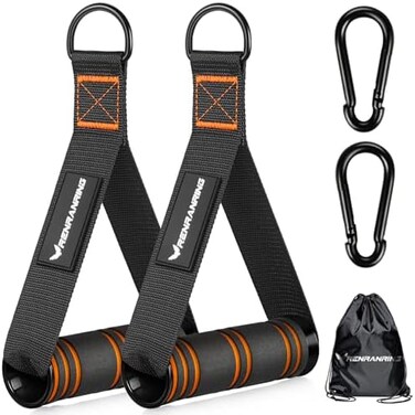 RENRANRING Gym Exercise Handles, Replacement Handle Attachments for Cable Machine Pulleys, Resistance Band and Strength Trainer, Pull Down Workout Accessories, Home Gym Add On Equipment.