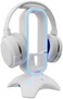 Tilted Nation RGB Gaming Headset Stand - 3 in 1 Design with Mouse Bungee and 2 Port USB 3. 0 Hub - The Ultimate Addition to Your Gaming Station - Dynamic RGB Headphone Stand with USB Charger - White.