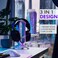 Tilted Nation RGB Gaming Headset Stand - 3 in 1 Design with Mouse Bungee and 2 Port USB 3. 0 Hub - The Ultimate Addition to Your Gaming Station - Dynamic RGB Headphone Stand with USB Charger - White.
