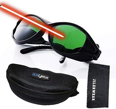 JILERWEAR Professional Laser Safety Glasses for 405nm,445nm,450nm,532nm,850nm Laser and 190nm-490nm Wavelength Violet/Blue/Red Laser Protection Goggles.