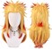 SUNXXCOS High Temperature Fiber Men and women For male Party Halloween Kimetsu no Yaiba short cosplay wigs synthetic (Rengoku Kyoujurou.