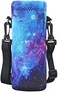 RICHEN Neoprene Water Bottle Carrier Bag with Adjustable Shoulder Strap,Insulated Water Bottle Cover for 750ml/24oz Stainless Steel/Glass/Plastic Bottles (Galaxy,750ML.
