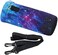 RICHEN Neoprene Water Bottle Carrier Bag with Adjustable Shoulder Strap,Insulated Water Bottle Cover for 750ml/24oz Stainless Steel/Glass/Plastic Bottles (Galaxy,750ML.