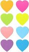 SIMONA Heart Shape Sticky Notes 8 Color Bright Colorful Sticky Pad 75 Sheets/Pad Self-Sticky Note Pads.