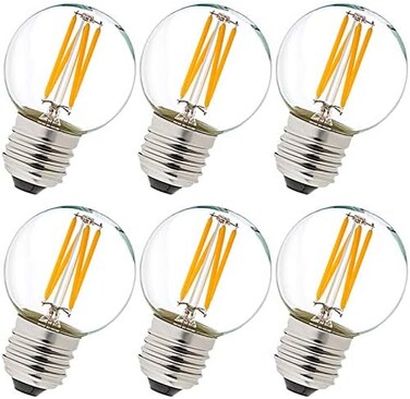 LiteHistory Dimmable E26 Edison Bulb G16. 5 Light Bulb 6W Equal 60 watt Light Bulb AC120V Warm 2700K E26 Light Bulb for Pendant,Chandeliers,Vanity,Wall sconces Edison Light Bulbs 60 Watt 600lm 6Pack.