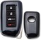 iJDMTOY Black Gloss Finish Hard Shell Key Fob Cover Case, Compatible With 2nd Gen Lexus IS ES GS RC NX RX LX 200 250 350 4-Button Smart Key Fob.