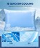 LUXEAR Pillowcases - 2 Pack Elastic Cooling Pillowcases with Latest Cool-to-Touch Technology, Oeko-TEX Certified, Hidden Zipper Design Pillow Covers Fit StandardQueen Size Pillows - Blue.