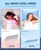 LUXEAR Pillowcases - 2 Pack Elastic Cooling Pillowcases with Latest Cool-to-Touch Technology, Oeko-TEX Certified, Hidden Zipper Design Pillow Covers Fit StandardQueen Size Pillows - Blue.