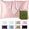 LILYSILK Silk Pillowcase for Hair and Skin Standard-100% Mulberry Silk 19 Momme Both Sides Silk Bed Pillow Cover with Hidden Zipper, 1 Pc (Standard Size 20''x26'', Rosy Pink.