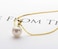 DENGGUANG 18K Gold Freshwater Cultured White Pearl Necklace, 9-10mm Single Pearl Pendant with 18' Sterling Silver Chain, Anniversary Birthday Wedding Jewelry Gifts for Women.