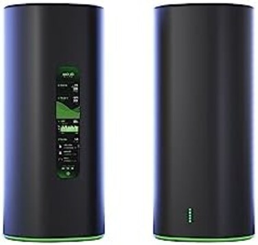 AmpliFi Alien WiFi 6 WiFi System, Seamless Whole Home Wireless Internet Coverage, WiFi Router with Touchscreen Display, 4 Gigabit Ethernet Ports, Ethernet Cable, and MeshPoint.