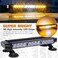 شريط إضاءة LINKITOM LED ستروب وامض - شريط إضاءة تحذيرية عالي الكثافة مزدوج الجوانب 30 LED للطوارئ / منارة / مع مغناطيس وسلك مستقيم بطول 16 قدمًا لسلامة سقف السيارة والمقطورة (أبيض كهرماني).