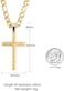 CaptainSteeL Cross Necklace for Men - Stainless Steel Silver/Gold Plain Cross Pendant Necklace Simple Jewelry Gifts, 24 Inches 3:1 Figaro Link Chain 4/5/6mm Width.