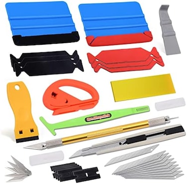 NEWISHTOOL Vehicle Vinyl Wrap Tool Kit Car Wrap Kit Include Vinyl Squeegee, Film Cutter, Air Release Pin, Utility Knife Wrap Tools for Car Wrapping Window Film Application PPF InstallationWallpaper Sm