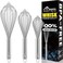 HOTEC 4 Pieces Stainless Steel Whisks Set Wire Whisk Balloon Whisk Egg Beater Kitchen Utensils for Stirring, Beating, Blending.