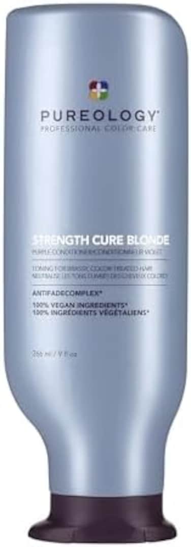 Pureology Strength Cure Blonde, Purple Conditioner, RestoreTone for Brassy Blonde Hair, Vegan Formulas, Sulphate Free for a Gentle Cleanse.