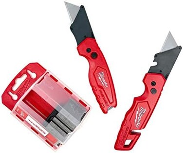 Milwaukee FUAUFAS Milwaukee Fastback Flip Utility Knife 2 Piece Set with Razor Blade Dispenser (50 Blades Included.