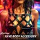 REETAN Chest Harness Body Chain Fashion Goth Leather Rave Belt for Women, 1 Count (Pack of 1, Leather.