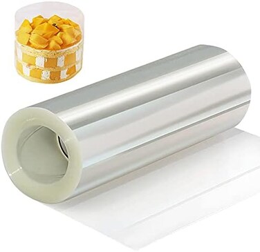 YQL Cake Collar 6 Inch,Acetate Cake Collar Roll DIY Acetate Sheet Baking Transparent Mousse Cake Sheets Surrounding Edge Clear Cake Strips for Baking Decorate Shaker Cards Making(6x394Inch.