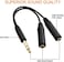 TISINO 6. 35mm (1/4 inchJack Splitter Cable, 6. 35mm TRS Stereo Male to Dual 6. 35mm TRS Stereo Female Jack Quarter Inch Splitter Cord - 8 inches /20cm.