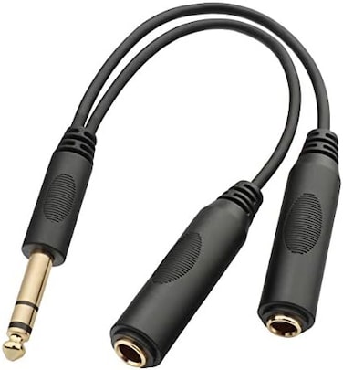 TISINO 6. 35mm (1/4 inchJack Splitter Cable, 6. 35mm TRS Stereo Male to Dual 6. 35mm TRS Stereo Female Jack Quarter Inch Splitter Cord - 8 inches /20cm.