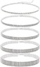 Cryshimmer 5 Pieces Silver Rhinestone Choker Necklaces for Women Dainty Diamond Choker Crystal Choker Necklaces Set Bridesmaid Jewelry.