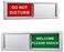 LoYinLo Do Not Disturb Sign, Privacy Door Sign, Please Knock Sign for Home Office Restroom Conference Hospital Hospital, Non-Scratch Magnetic Slider Door Indicator Signs, 7'' x 2'' - Silver.