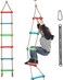 Xinlinke Climbing Rope Ladder Kids Tree Swing with Hanging Strap, Indoor and Outdoor Backyard Playground Play Swing Sets Climber Training Accessories Attachment.