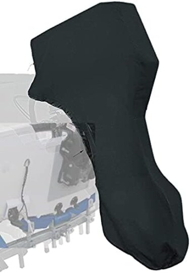Softclub Outboard Motor Cover 60-90 HP, Full Motor Outboard Cover, Waterproof, 600D Heavy Duty Fabric, Black Boat Motor Covers Fit for 90 HP Motors.