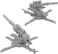 BMC Toys Classic WW2 German 88mm Artillery - 2pc Gray Plastic Army Men Accessories.