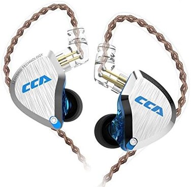 CCA C12 in Ear Monitor Headphones 5BA 1DD Hybrid HiFi IEM Earphones Noise Isolating Stereo Wired Earbuds for Musicians Audiophile Singers DJ（with mic.
