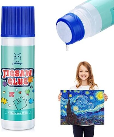 PHILODOGS Puzzle Glue Clear with New Sponge Head, Jigsaw Puzzle Glue for Kids, Toddlers and Children, Puzzle Saver for 1000/1500/3000 Pieces of Puzzle, 120ML.