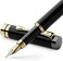 Wordsworth &amp; Black WordsworthBlack's Fountain Pen Set, Luxury Bamboo Wood - Medium Nib, Gift Case; Includes 6 Ink Cartridges, Ink Refill Converter -Journaling, Calligraphy; Drawing, Smooth Writing [Bl